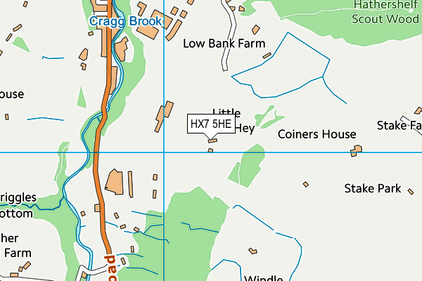 HX7 5HE map - OS VectorMap District (Ordnance Survey)