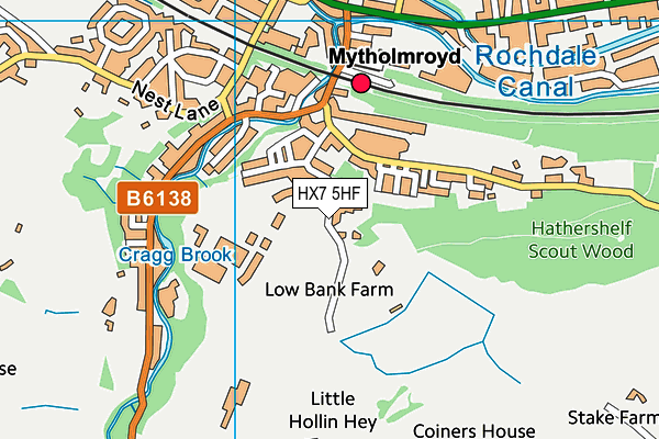 HX7 5HF map - OS VectorMap District (Ordnance Survey)