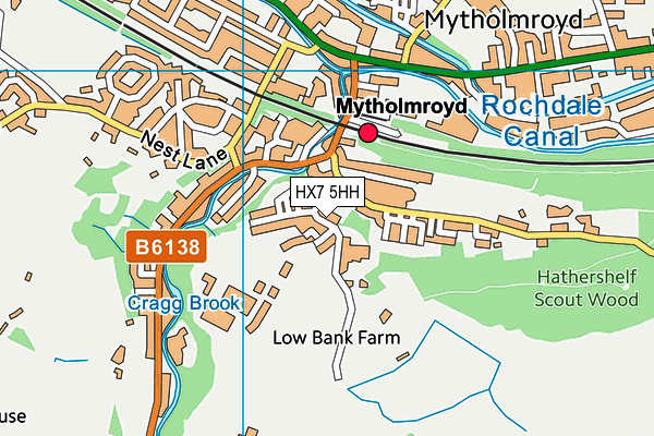 HX7 5HH map - OS VectorMap District (Ordnance Survey)