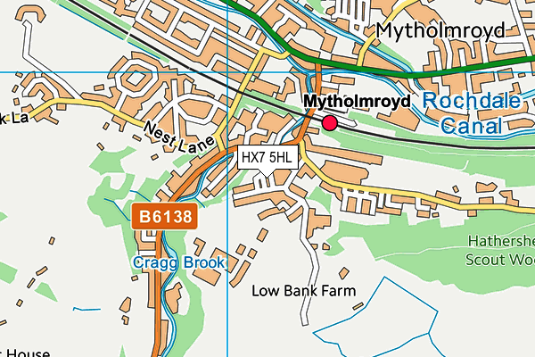 HX7 5HL map - OS VectorMap District (Ordnance Survey)