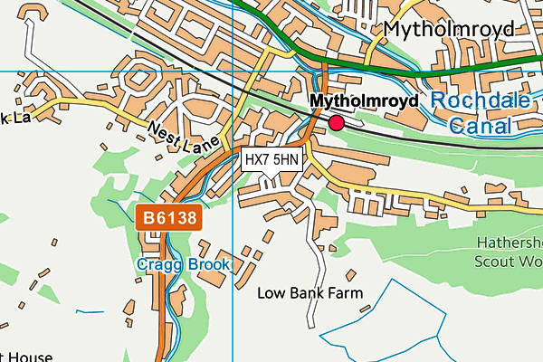 HX7 5HN map - OS VectorMap District (Ordnance Survey)