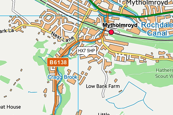 HX7 5HP map - OS VectorMap District (Ordnance Survey)