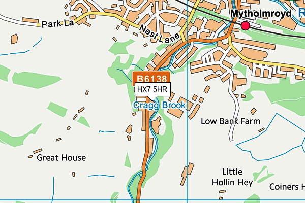 HX7 5HR map - OS VectorMap District (Ordnance Survey)
