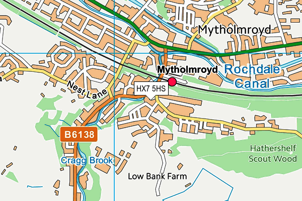 HX7 5HS map - OS VectorMap District (Ordnance Survey)