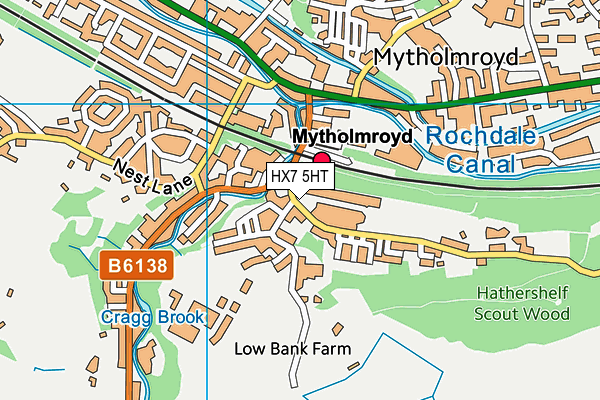 HX7 5HT map - OS VectorMap District (Ordnance Survey)