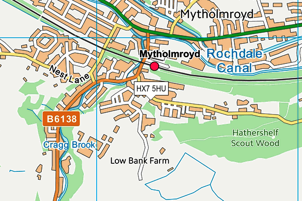 HX7 5HU map - OS VectorMap District (Ordnance Survey)