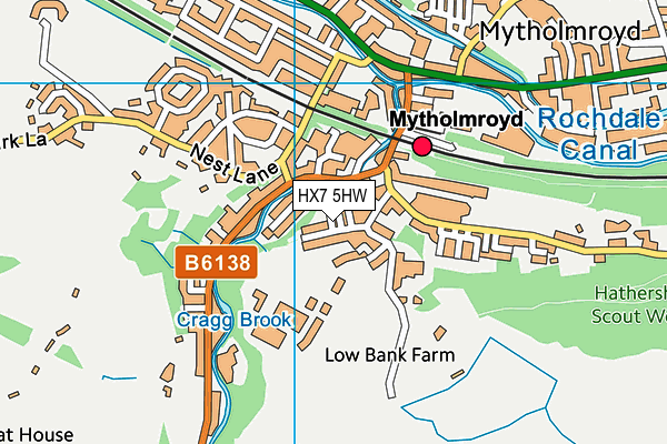HX7 5HW map - OS VectorMap District (Ordnance Survey)
