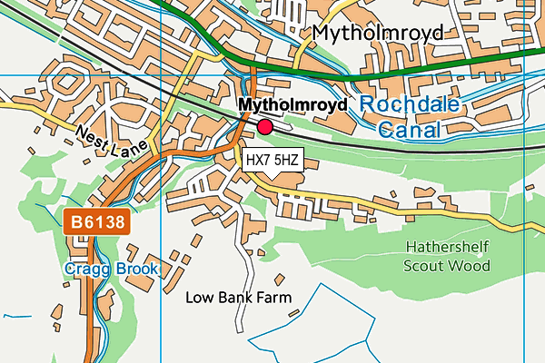 HX7 5HZ map - OS VectorMap District (Ordnance Survey)