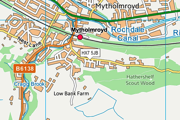 HX7 5JB map - OS VectorMap District (Ordnance Survey)