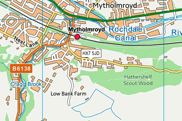 HX7 5JD map - OS VectorMap District (Ordnance Survey)