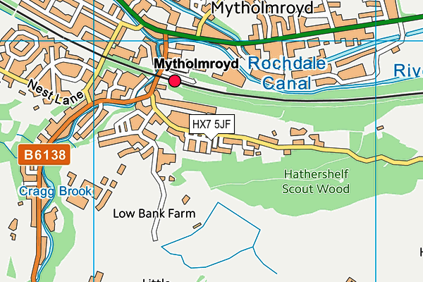 HX7 5JF map - OS VectorMap District (Ordnance Survey)