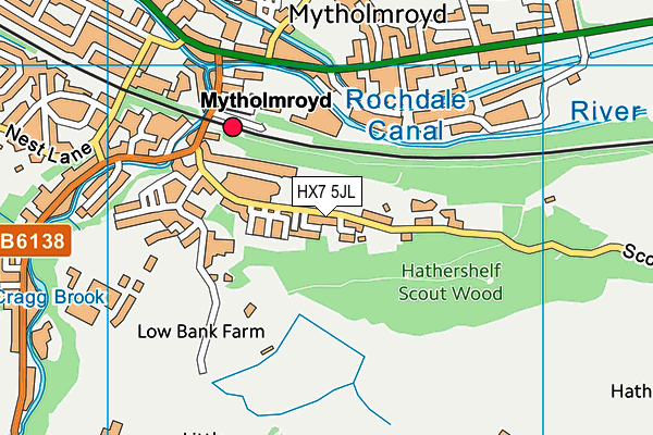 HX7 5JL map - OS VectorMap District (Ordnance Survey)