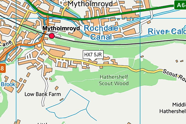 Scout Road Academy map (HX7 5JR) - OS VectorMap District (Ordnance Survey)