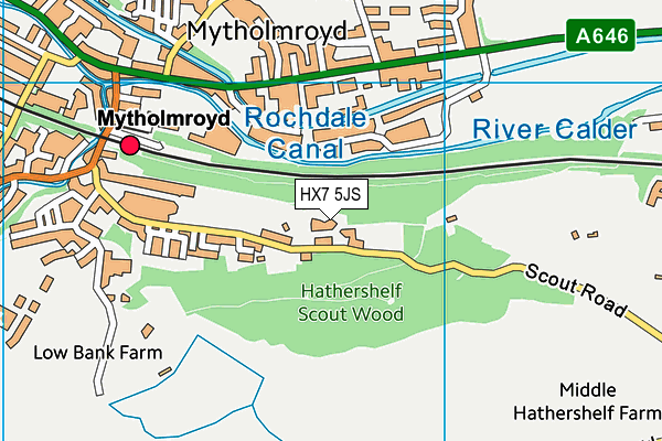 HX7 5JS map - OS VectorMap District (Ordnance Survey)