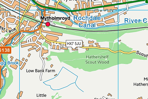 HX7 5JU map - OS VectorMap District (Ordnance Survey)