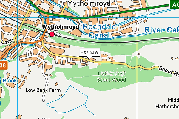 HX7 5JW map - OS VectorMap District (Ordnance Survey)