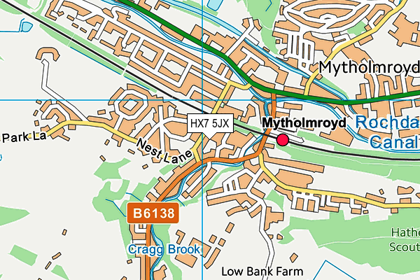 HX7 5JX map - OS VectorMap District (Ordnance Survey)