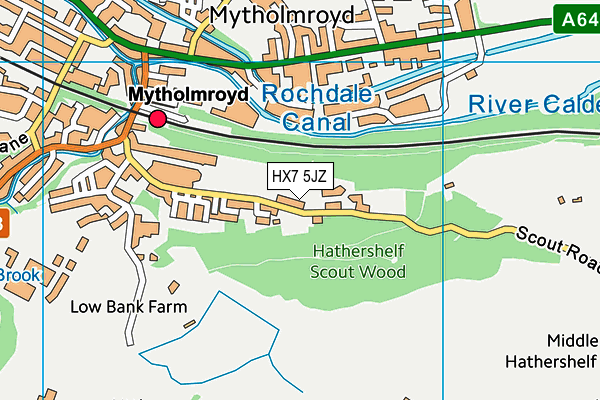 HX7 5JZ map - OS VectorMap District (Ordnance Survey)