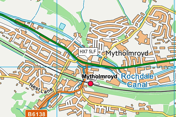 HX7 5LF map - OS VectorMap District (Ordnance Survey)