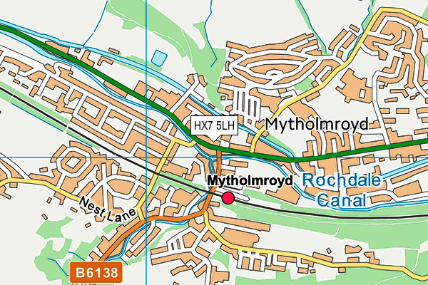 HX7 5LH map - OS VectorMap District (Ordnance Survey)