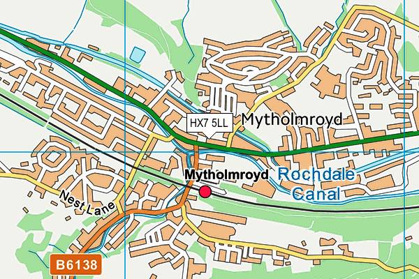 HX7 5LL map - OS VectorMap District (Ordnance Survey)