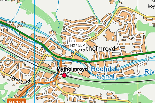 HX7 5LP map - OS VectorMap District (Ordnance Survey)