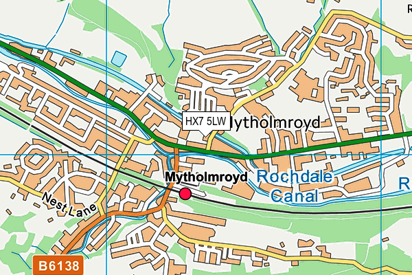 HX7 5LW map - OS VectorMap District (Ordnance Survey)