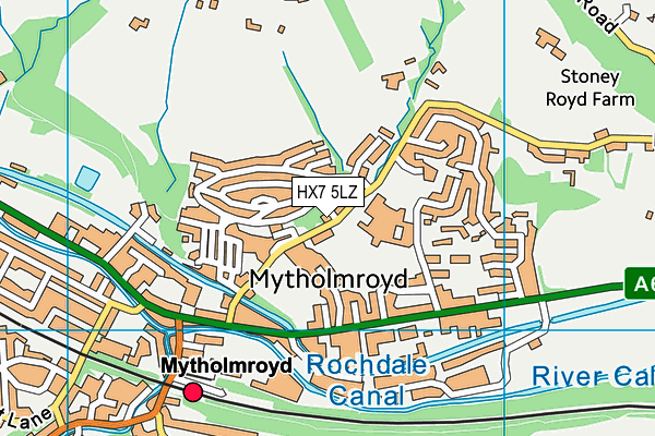 HX7 5LZ map - OS VectorMap District (Ordnance Survey)