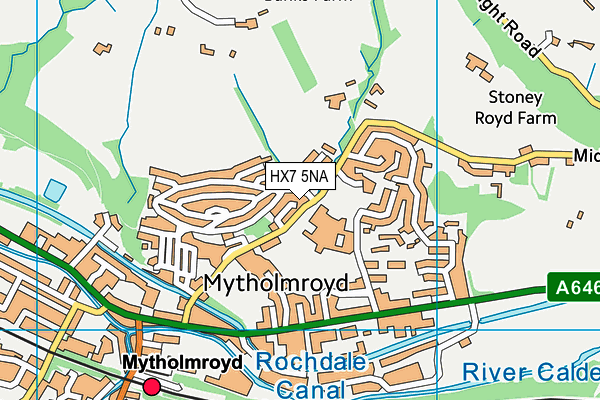 HX7 5NA map - OS VectorMap District (Ordnance Survey)