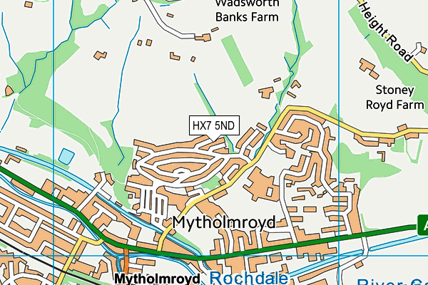 HX7 5ND map - OS VectorMap District (Ordnance Survey)