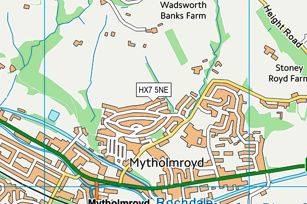 HX7 5NE map - OS VectorMap District (Ordnance Survey)