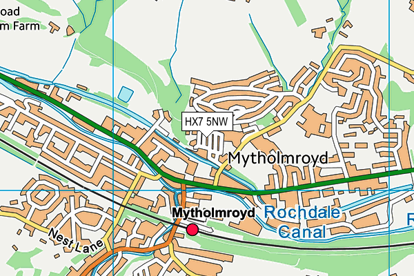 HX7 5NW map - OS VectorMap District (Ordnance Survey)