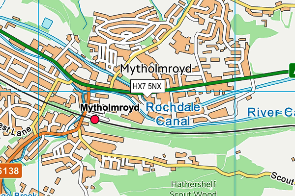 HX7 5NX map - OS VectorMap District (Ordnance Survey)