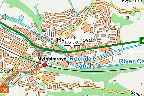 HX7 5PA map - OS VectorMap District (Ordnance Survey)