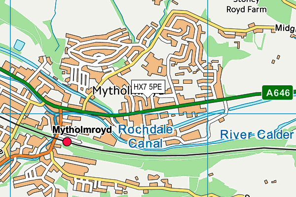 HX7 5PE map - OS VectorMap District (Ordnance Survey)