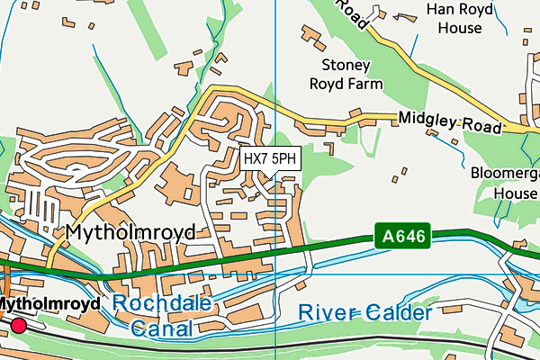 HX7 5PH map - OS VectorMap District (Ordnance Survey)