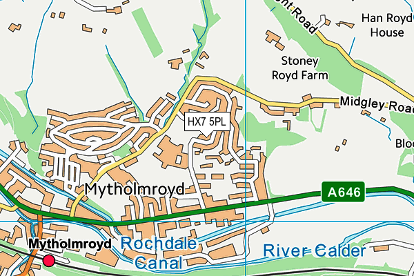 HX7 5PL map - OS VectorMap District (Ordnance Survey)