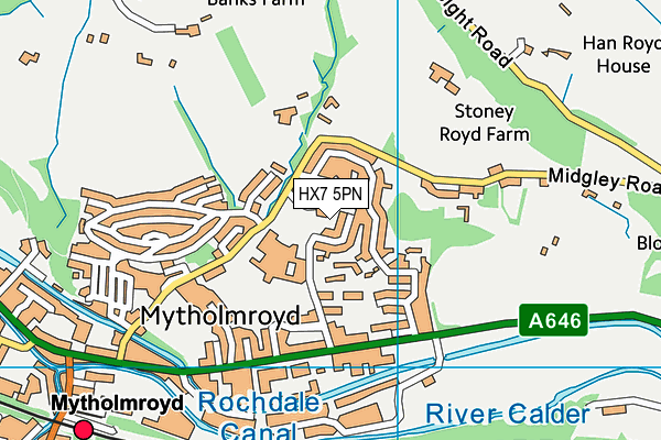 HX7 5PN map - OS VectorMap District (Ordnance Survey)