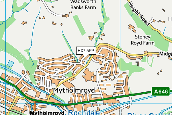 HX7 5PP map - OS VectorMap District (Ordnance Survey)