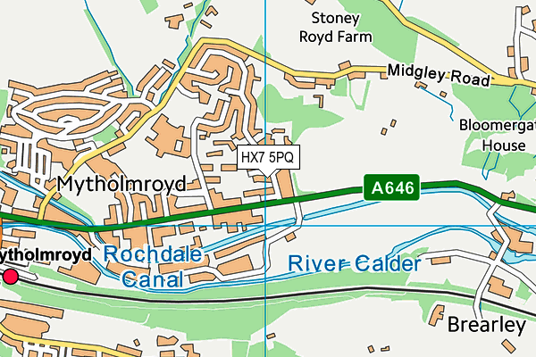 HX7 5PQ map - OS VectorMap District (Ordnance Survey)