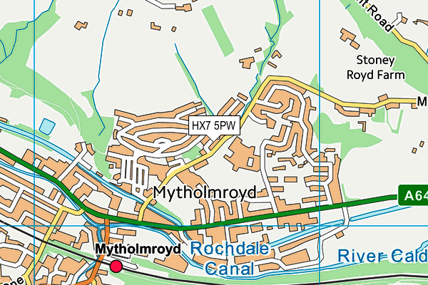 HX7 5PW map - OS VectorMap District (Ordnance Survey)