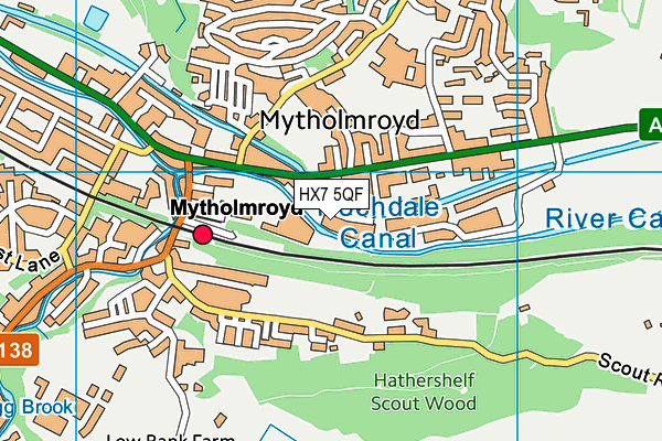 HX7 5QF map - OS VectorMap District (Ordnance Survey)