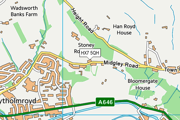 HX7 5QH map - OS VectorMap District (Ordnance Survey)