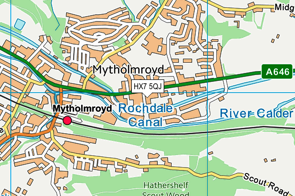 HX7 5QJ map - OS VectorMap District (Ordnance Survey)