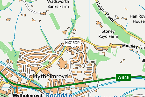 HX7 5QP map - OS VectorMap District (Ordnance Survey)