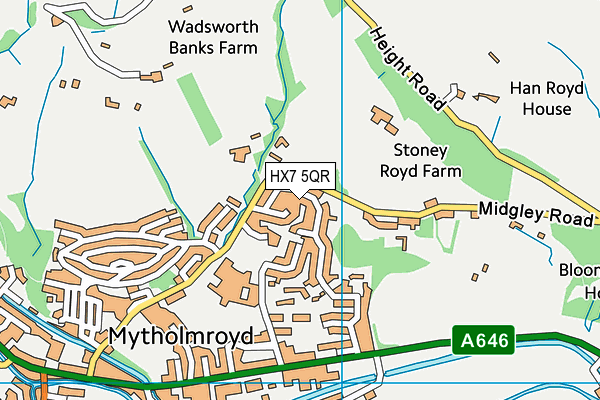 HX7 5QR map - OS VectorMap District (Ordnance Survey)