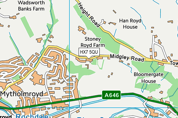 HX7 5QU map - OS VectorMap District (Ordnance Survey)