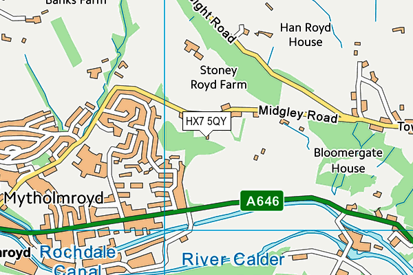 HX7 5QY map - OS VectorMap District (Ordnance Survey)