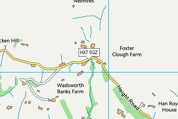 HX7 5QZ map - OS VectorMap District (Ordnance Survey)