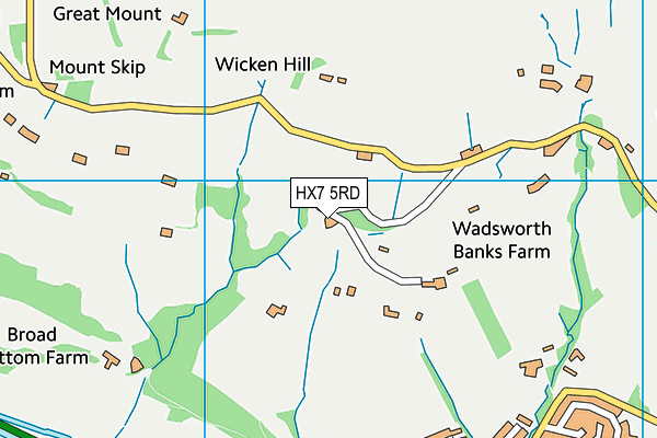 HX7 5RD map - OS VectorMap District (Ordnance Survey)